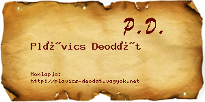 Plávics Deodát névjegykártya